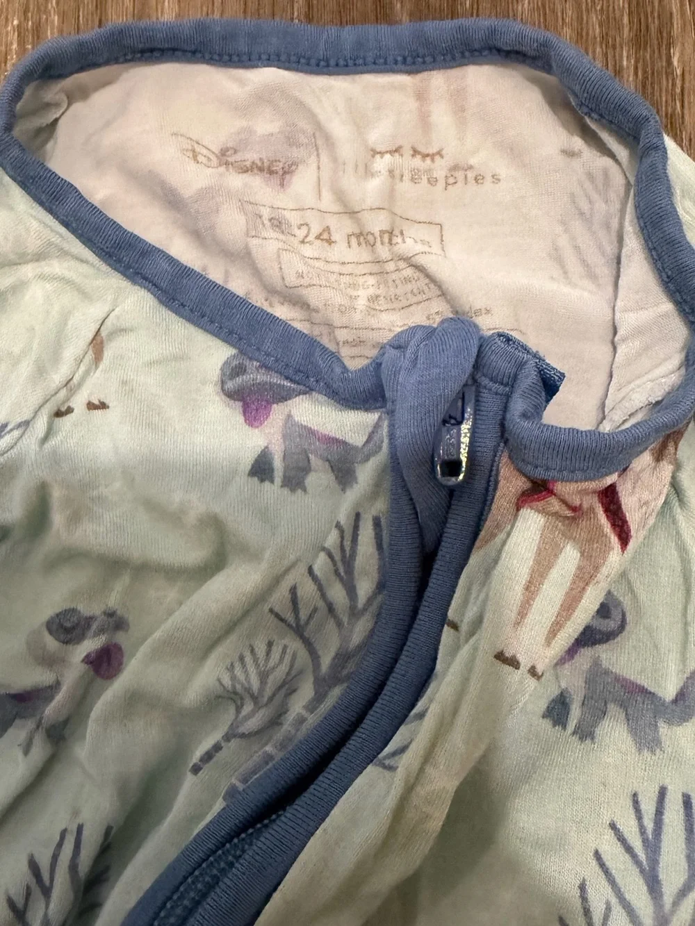 Little Sleepies Frozen Sven and Olaf Zippies 18-24 Months